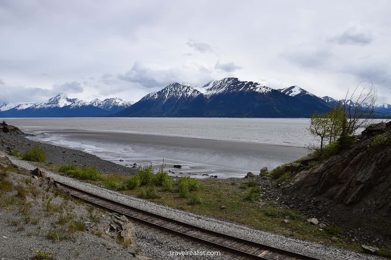 Turnagain Arm from Beluga Point in Chugach State Park in Alaska, US