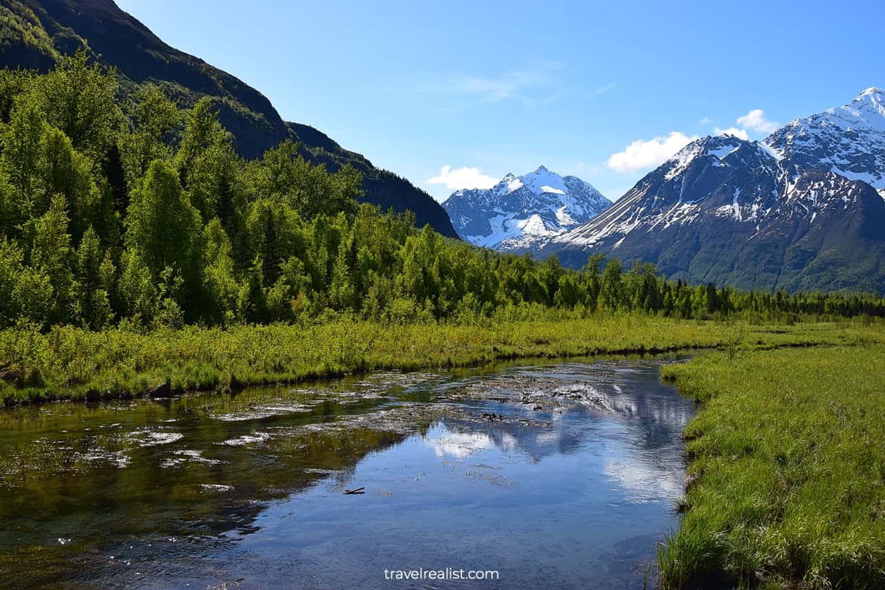 Views from Eagle River Nature Center in Chugach State Park in Alaska, US