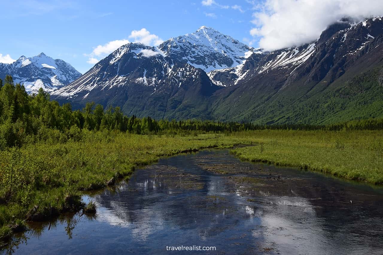 Views from Eagle River Nature Center in Chugach State Park in Alaska, US
