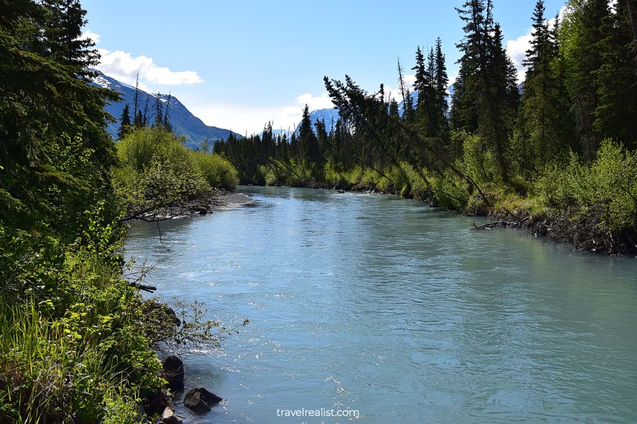 Eagle River on way to Nature Center in Chugach State Park in Alaska, US