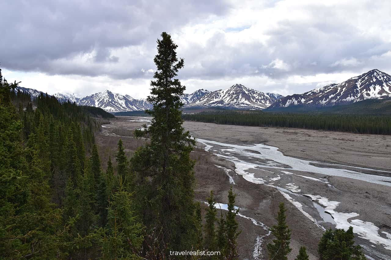 Teklanika River valley in Denali National Park, Alaska, US, one of best uncrowded destinations for Memorial Day Weekend