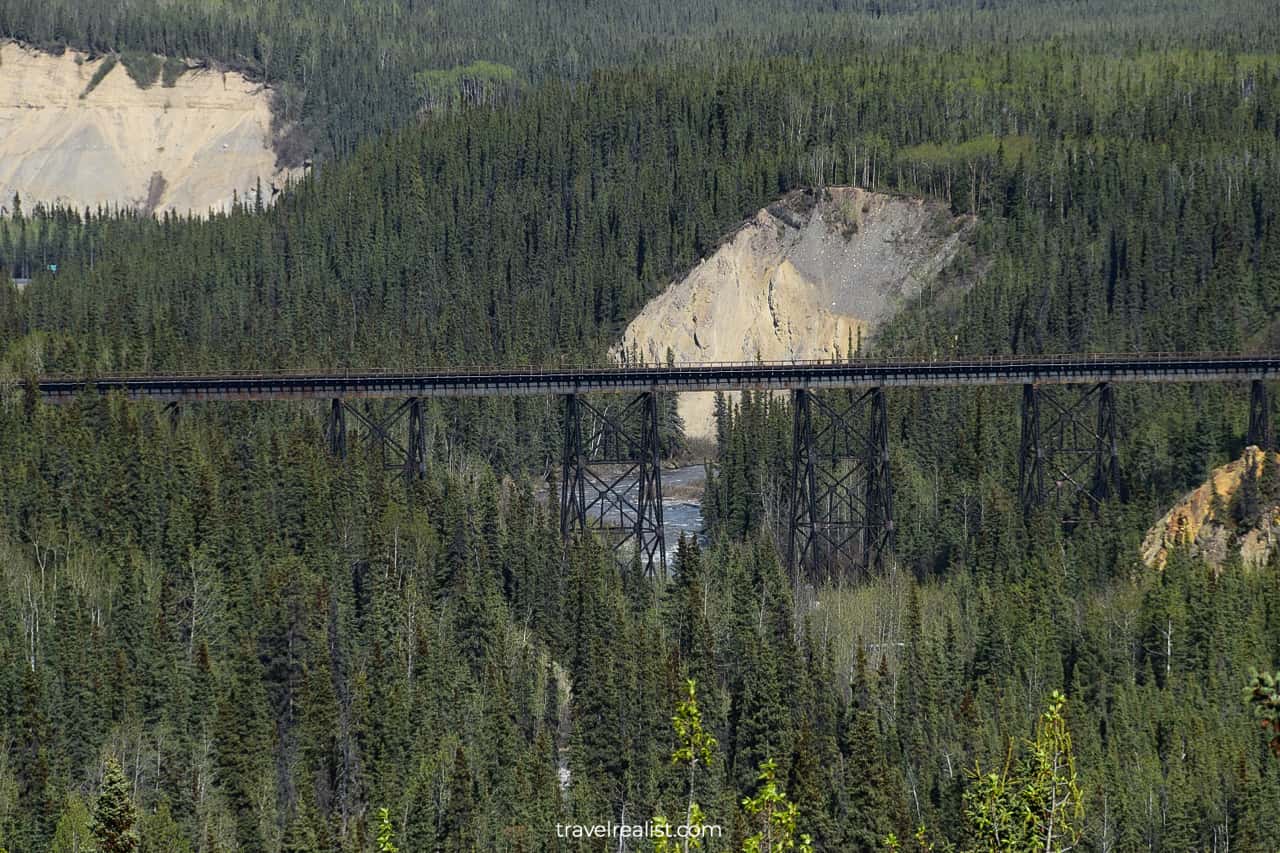 Railway bridge in Denali National Park, Alaska, US