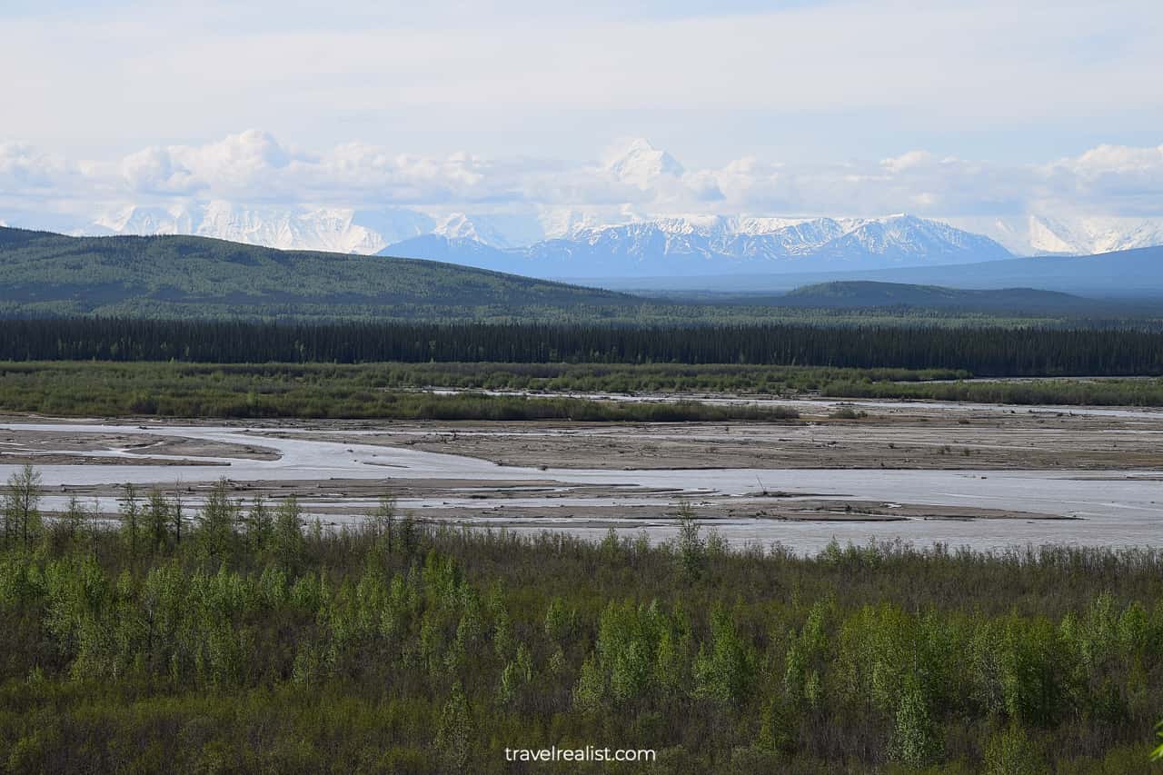 Tanana River landscapes as viewed from Richardson Highway in Alaska, US
