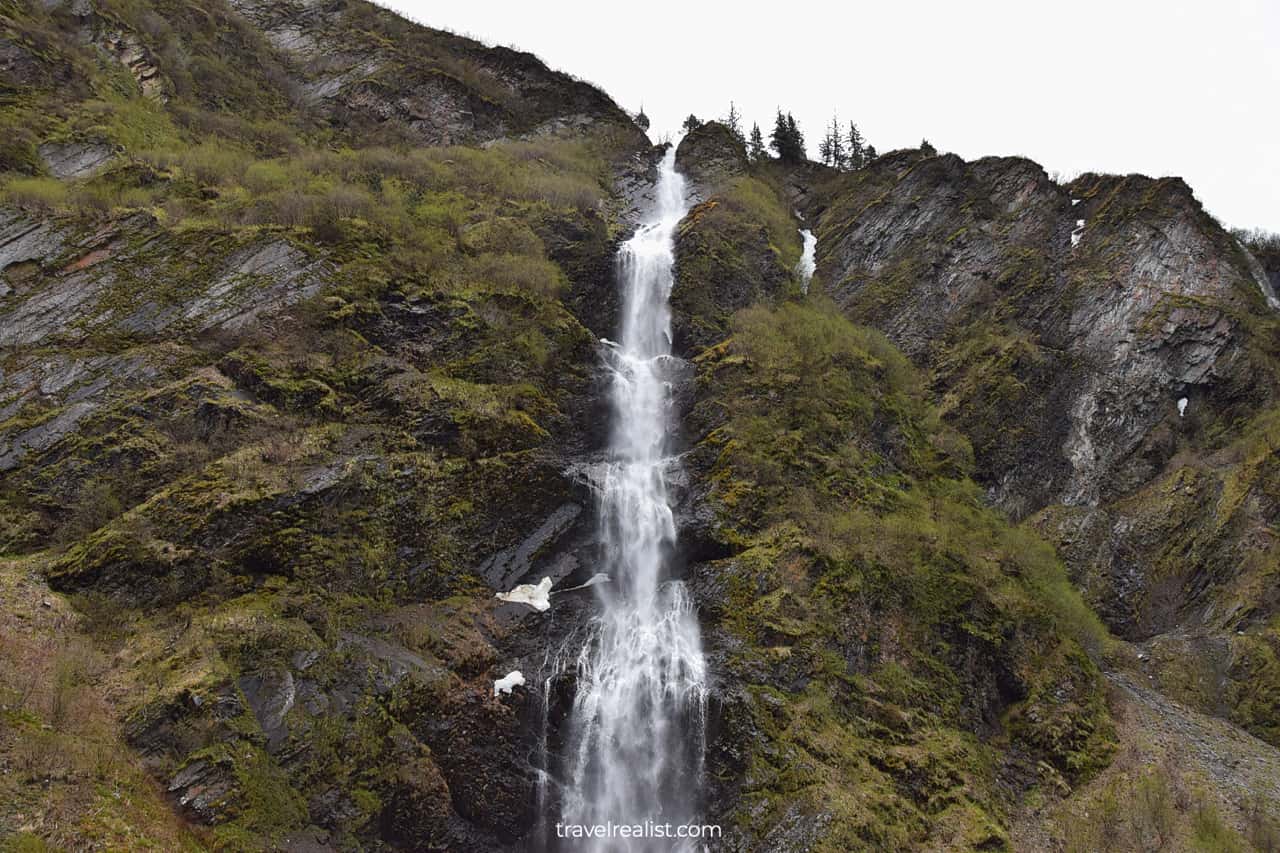 Bridal Veil Waterfall in Keystone Canyon, Alaska, US