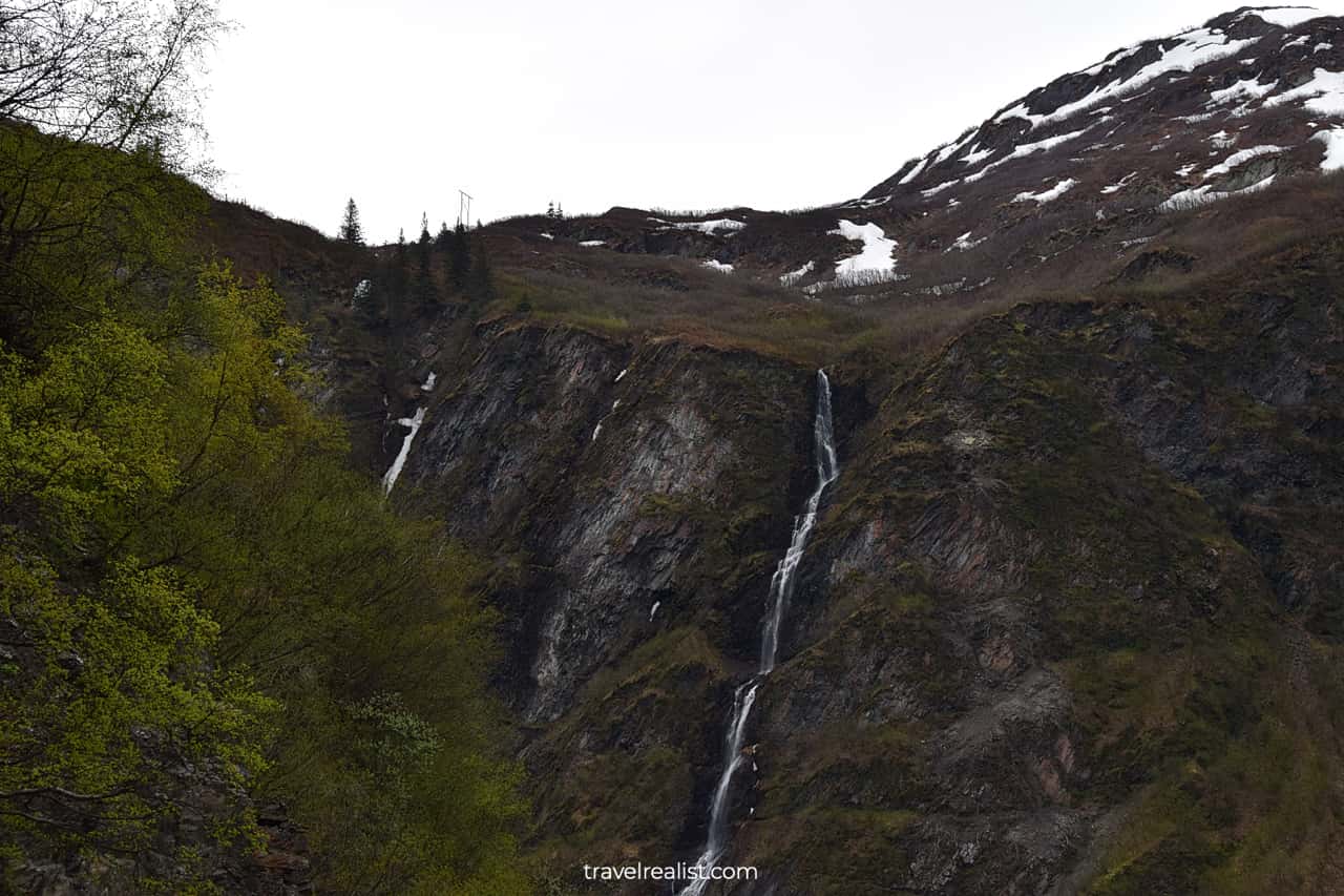 Bridal Veils Falls in Keystone Canyon in Alaska, US