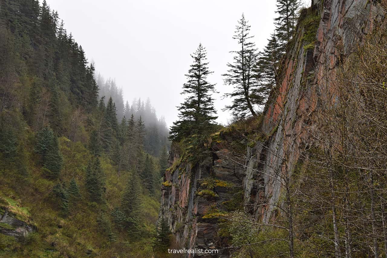 Views of Keystone Canyon in Alaska, US