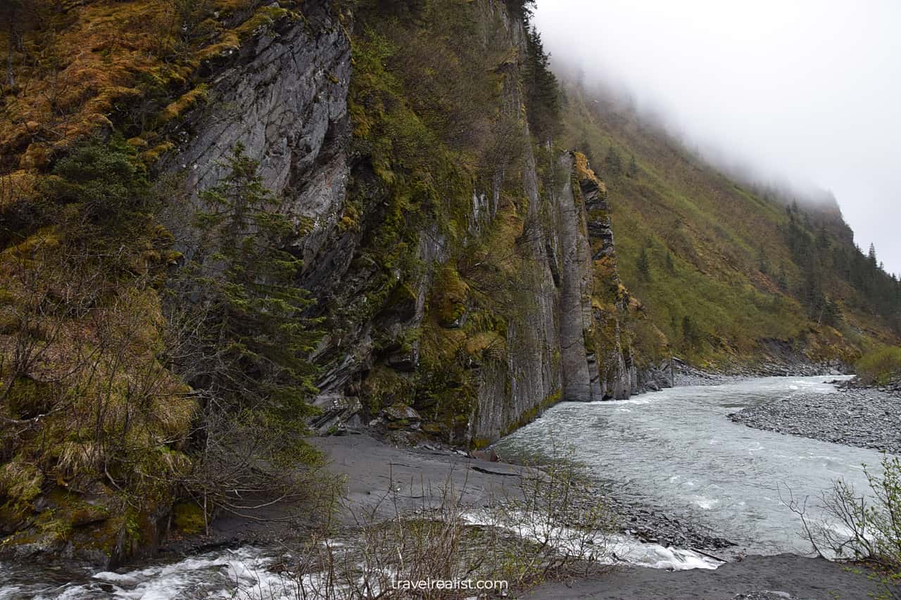 Lowe river in Keystone Canyon in Alaska, US