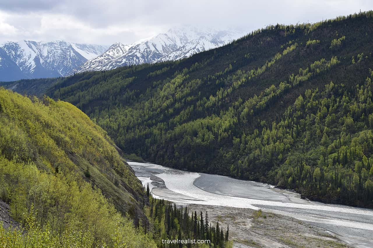 Matanuska River canyon in Alaska, US