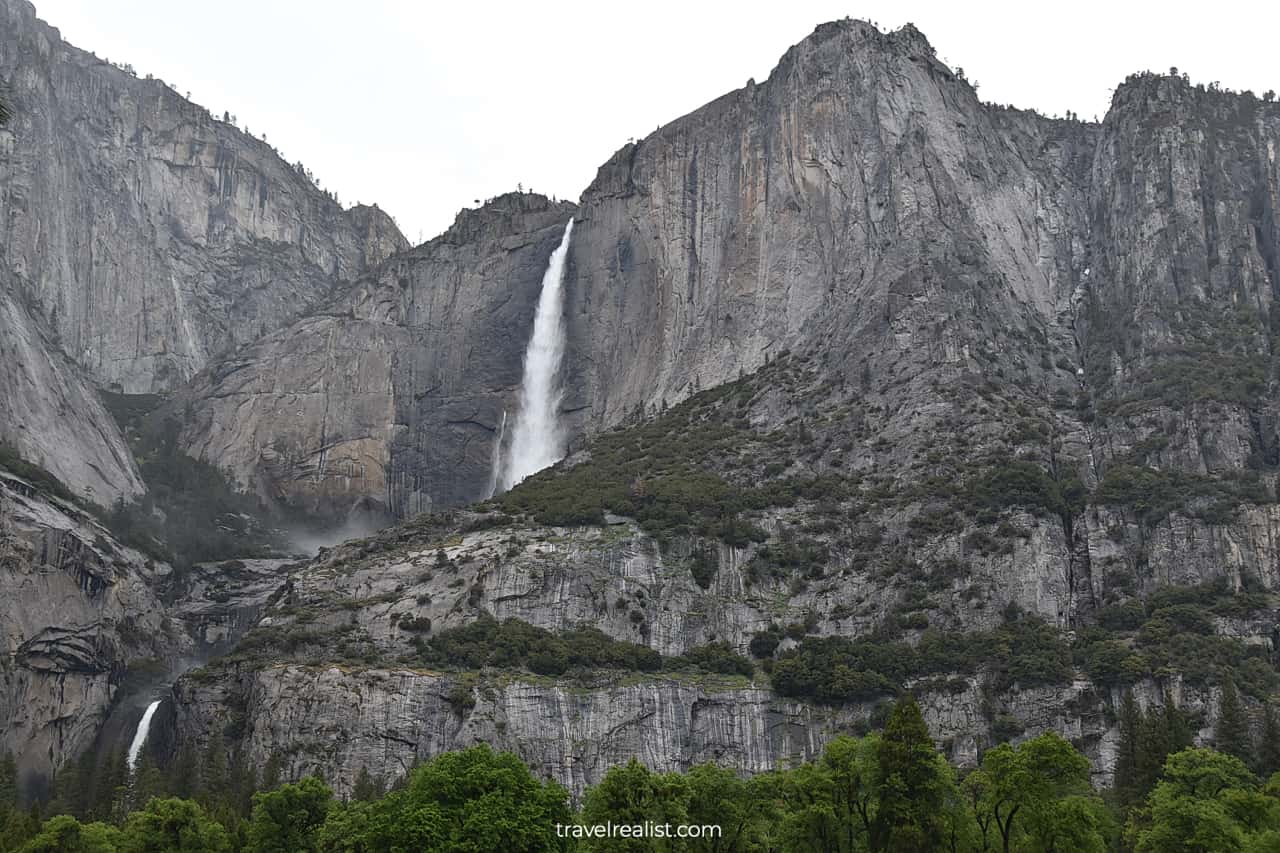 Upper and Lower Yosemite Falls in Yosemite National Park, California, US