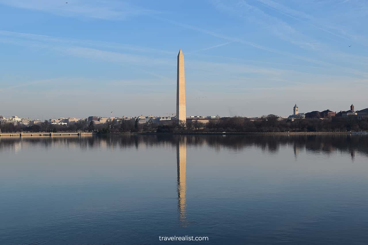 Washington Memorial at Tidal Basin in National Mall, Washington, DC, US