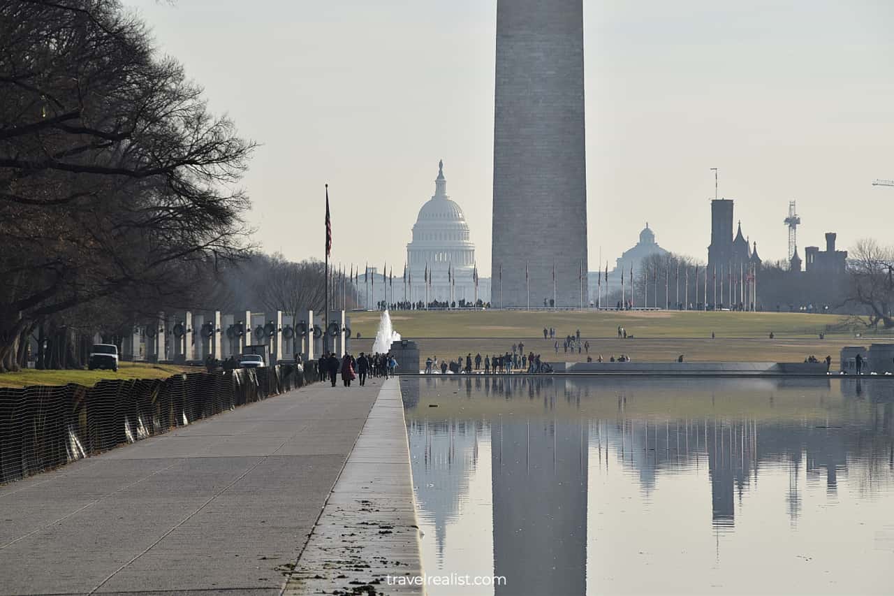 US Capitol and Washington Memorial in National Mall, Washington, DC, US