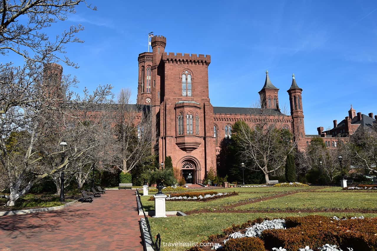 Smithsonian Castle in National Mall, Washington, DC, US