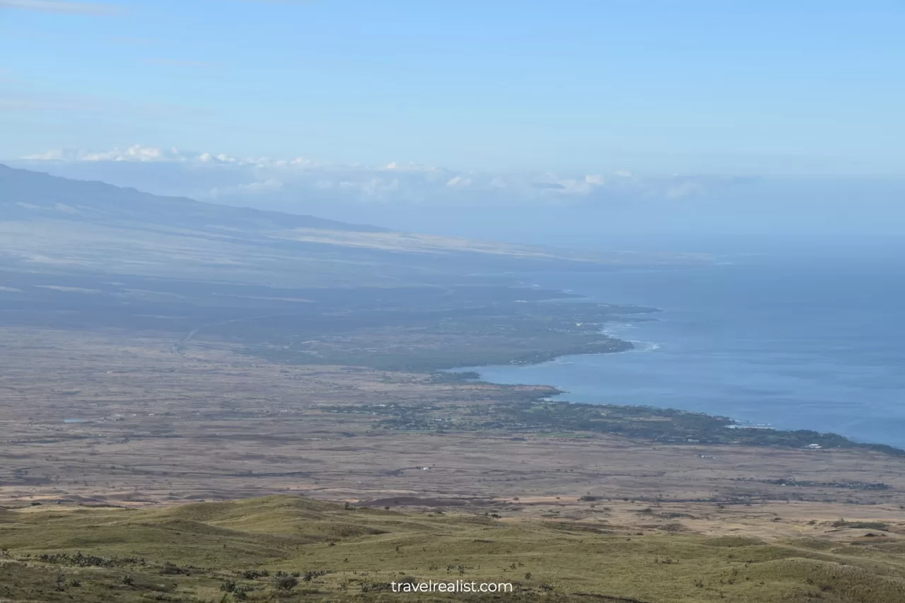 Hapuna Beach views from Kohala Mountain on Big Island in Hawaii, US