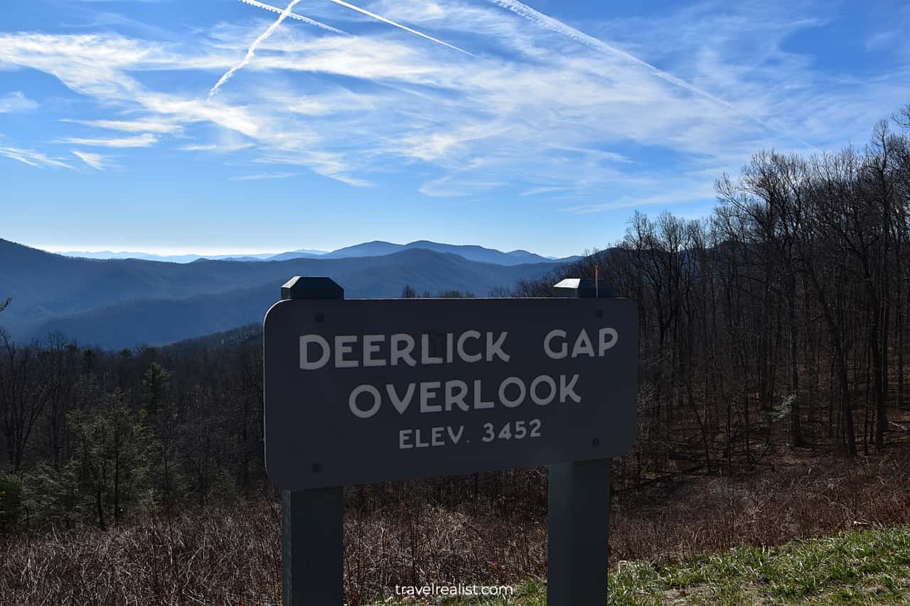 Deerlick Gap Overlook on Blue Ridge Parkway in North Carolina, US