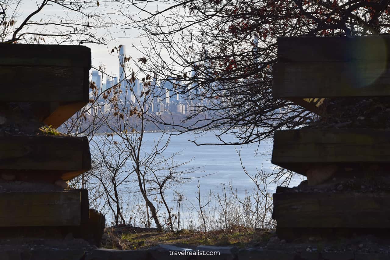 Upper West Side Skyscrapers viewed from Fort Lee Historic Park in New Jersey, US