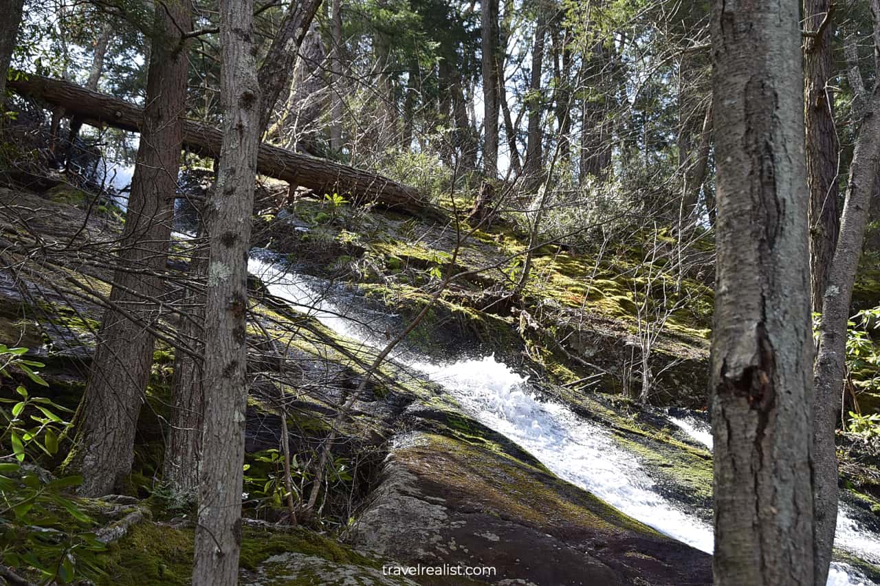 Buttermilk Falls trail in Delaware Water Gap National Recreation Area, Pennsylvania, New Jersey, US