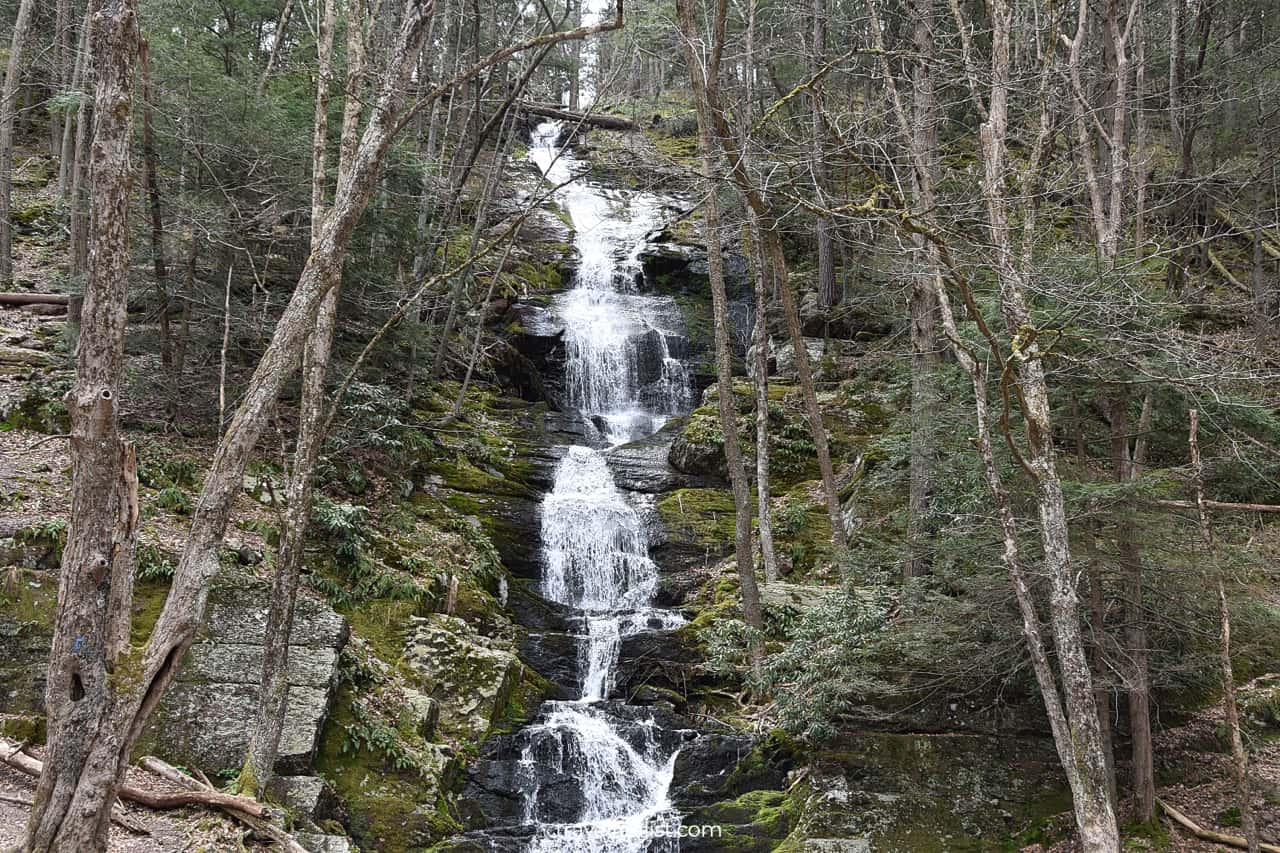 Buttermilk Falls in Delaware Water Gap National Recreation Area, Pennsylvania, the second best place to visit in New Jersey, US