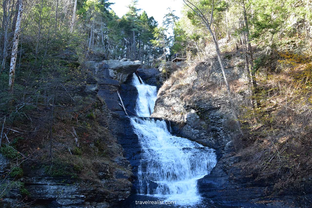 Raymondskill Falls in spring in Delaware Water Gap National Recreation Area, Pennsylvania, New Jersey, US