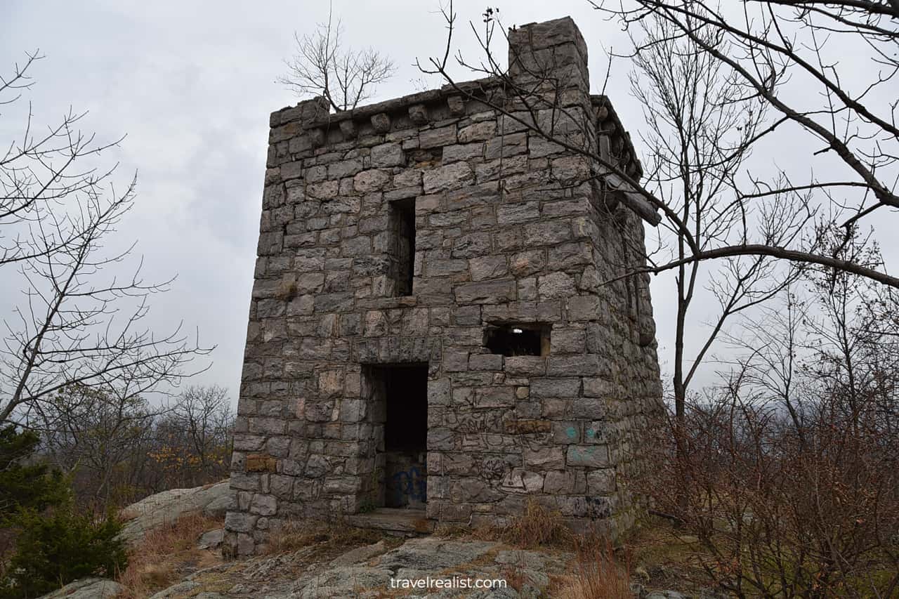 Ramapo Water Tower Ruins in Ramapo Mountain State Forest, New Jersey, US