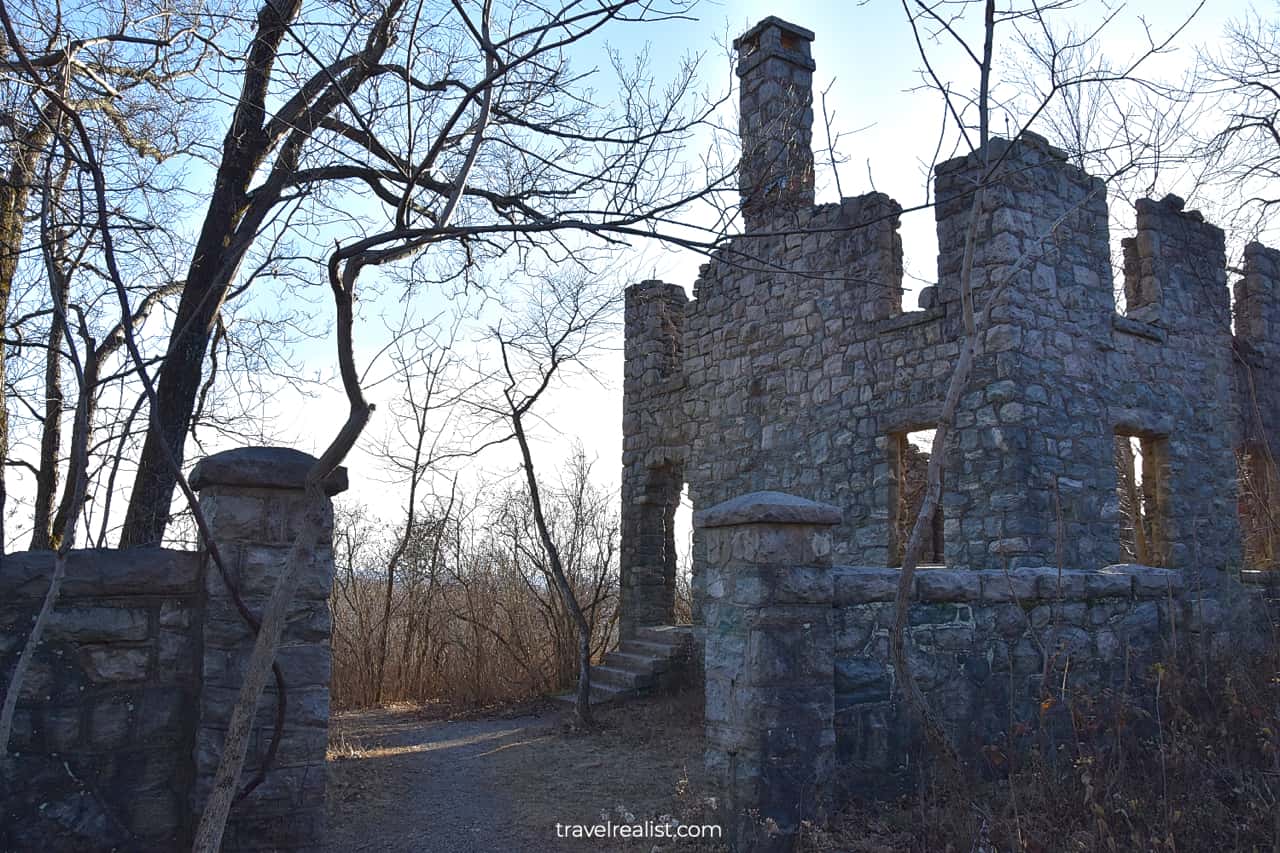 Van Slyke Castle ruins in Ramapo Mountain State Forest, New Jersey, US