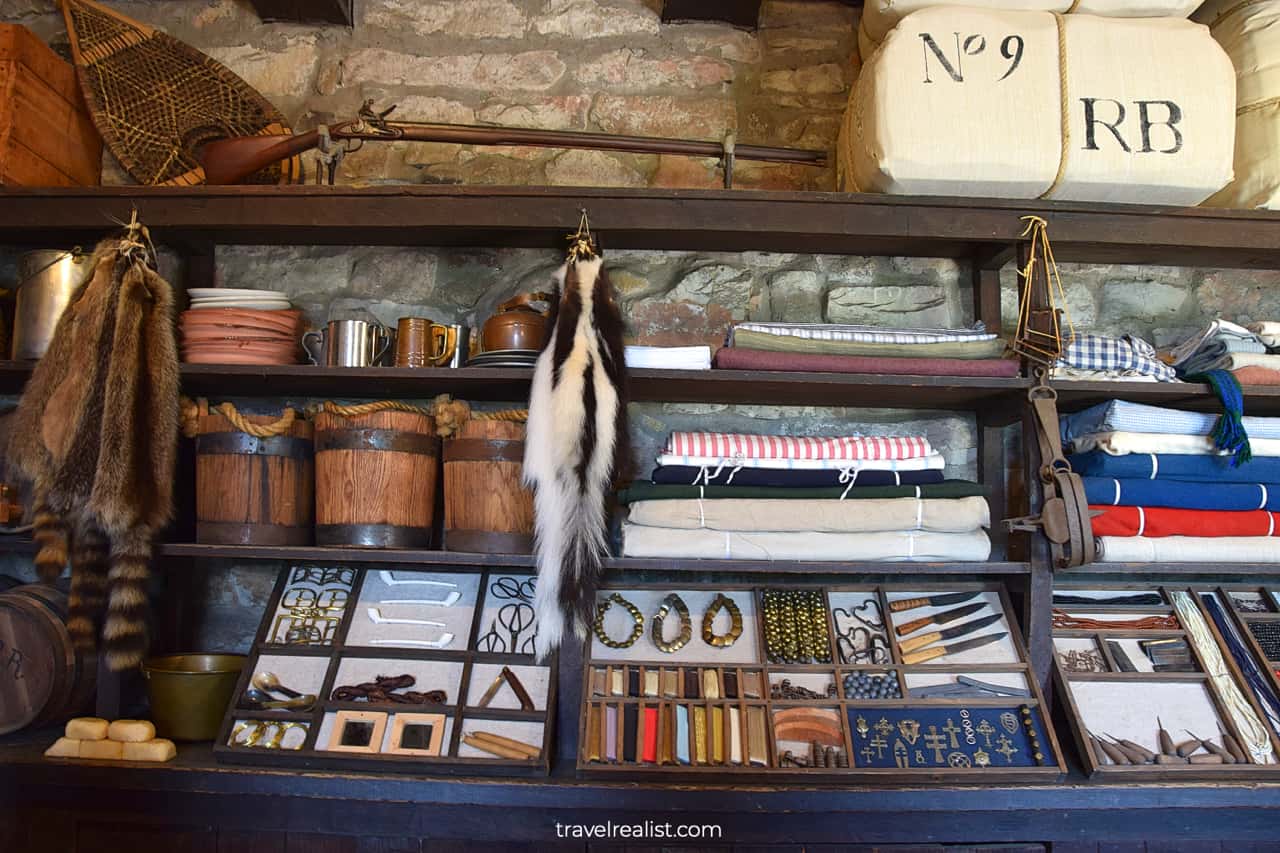 Exhibits inside French Castle in Fort Niagara State Park, New York, US