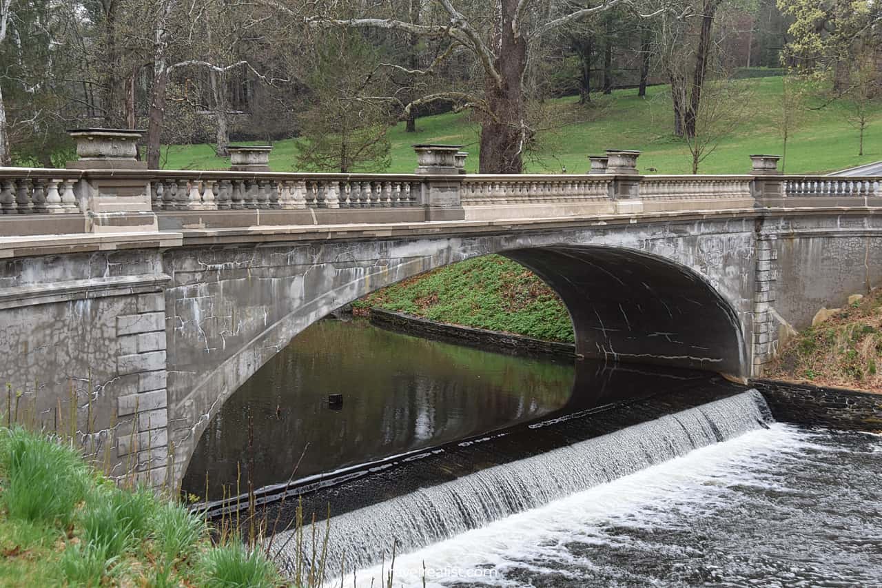 Crossing White Bridge over Crum Elbow Creek in Vanderbilt Mansion National Historic Site, New York, US