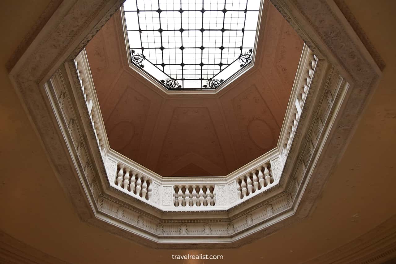 Panorama hallway ceiling in Vanderbilt Mansion National Historic Site, New York, US