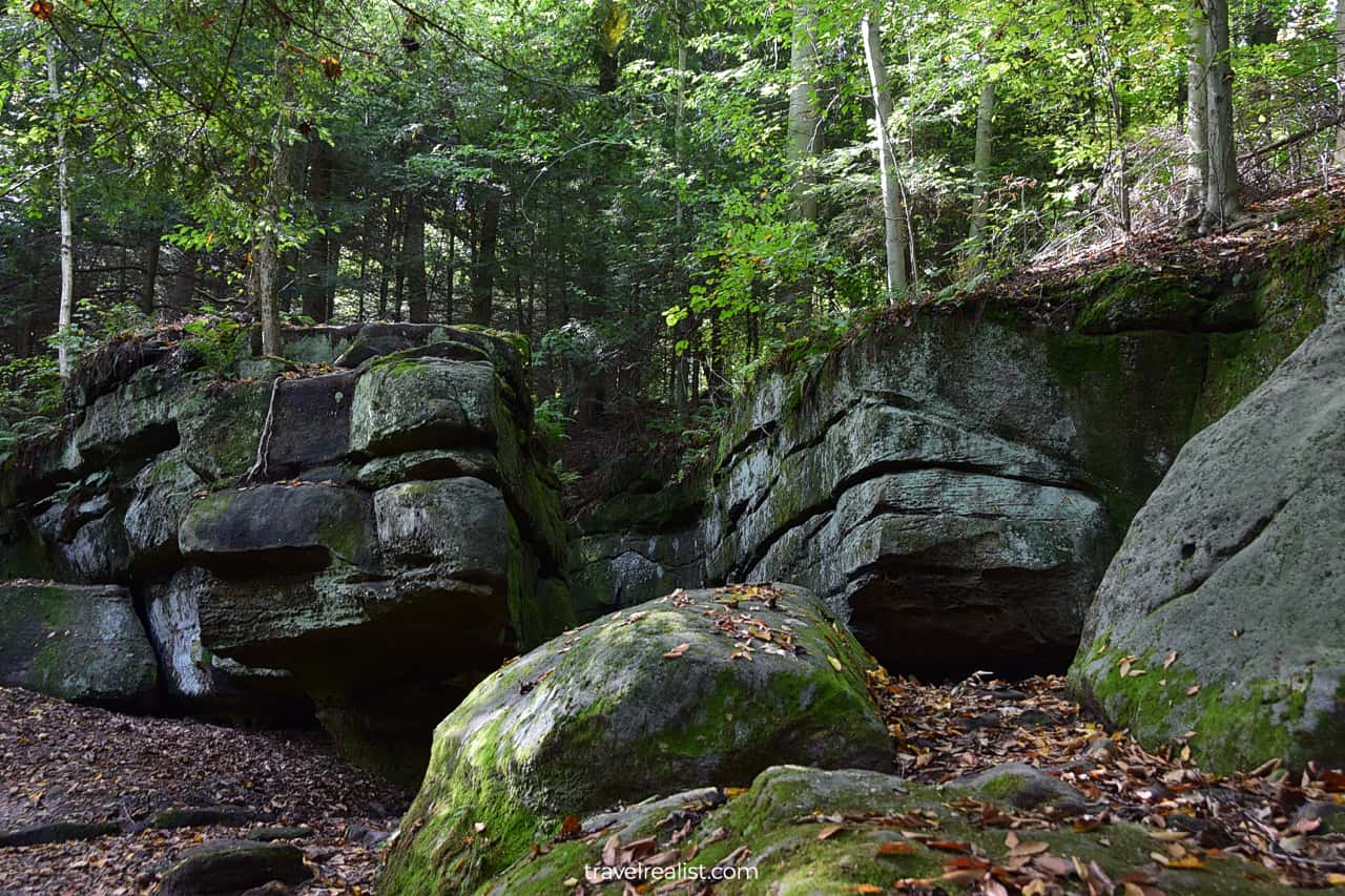 Ledges formations in Cuyahoga Valley National Park, Ohio, US