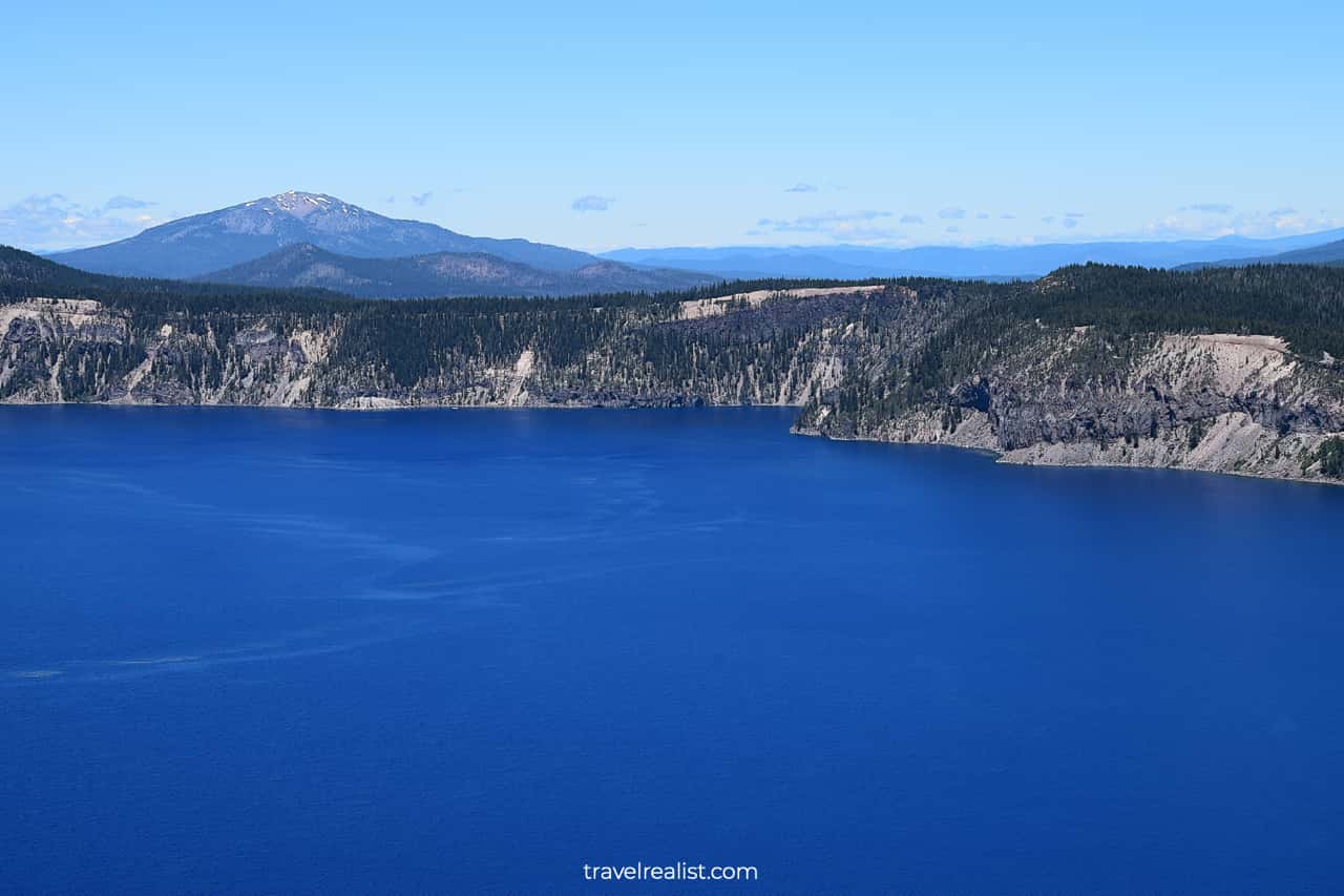 Lake views from Phantom Ship Overlook in Crater Lake National Park, Oregon, US