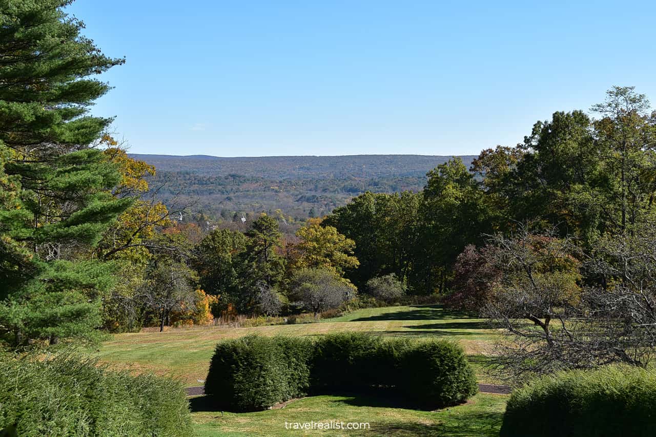 Fall view of grounds in Grey Towers National Historic Site, Pennsylvania, US