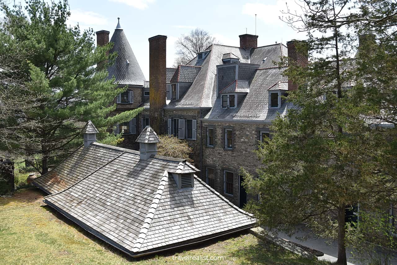 Backyard views of mansion in Grey Towers National Historic Site, Pennsylvania, US