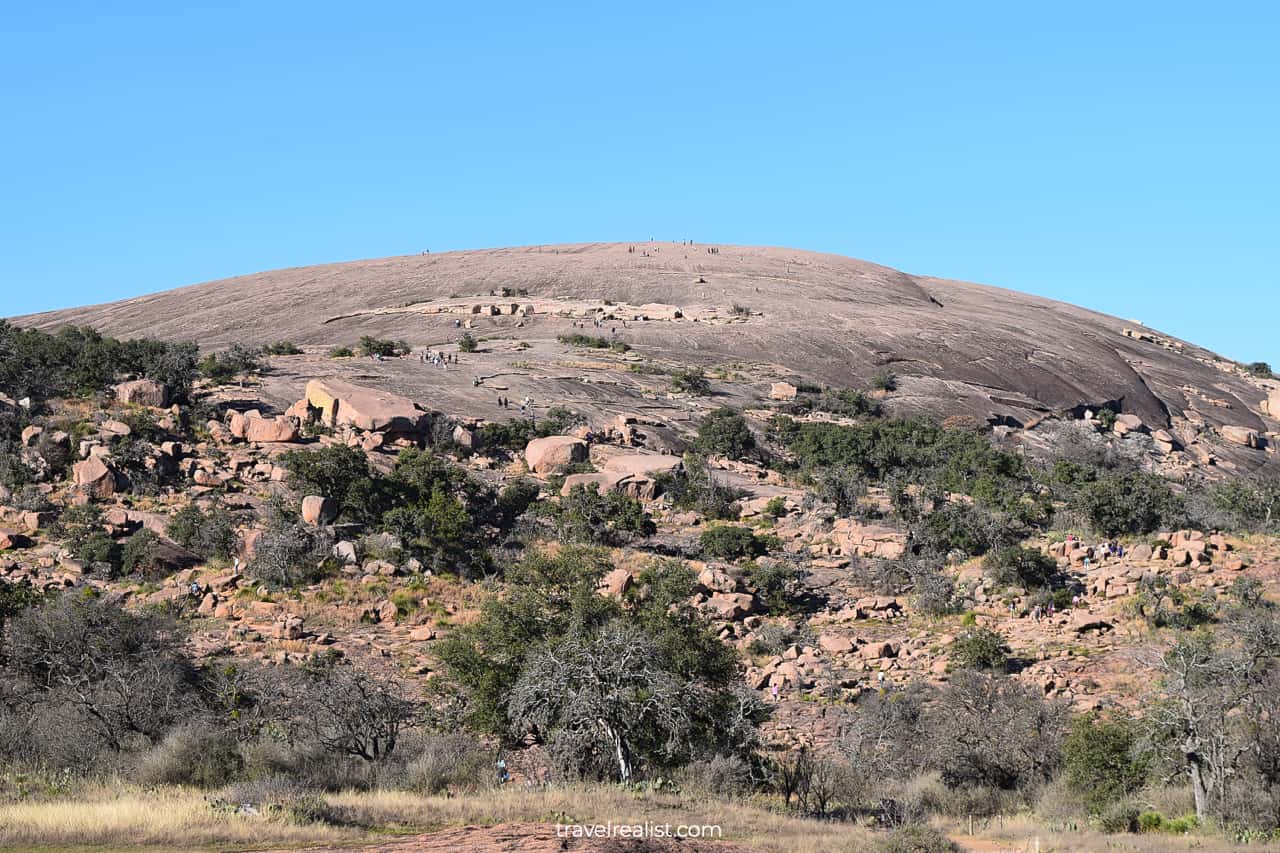 Enchanted Rock summit in Enchanted Rock State Natural Area, Texas, US, the best place to see Total Solar Eclipse in Texas