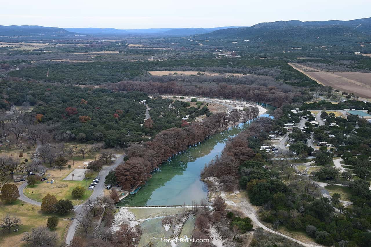 Frio River valley views from Old Baldy Summit trail in Garner State Park, Texas, US