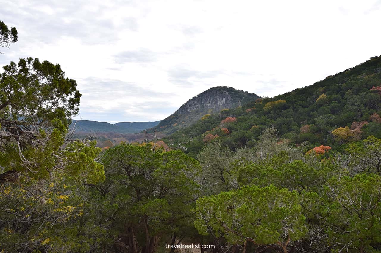 Old Baldy views from Crystal Cave Trail in Garner State Park, Texas, US