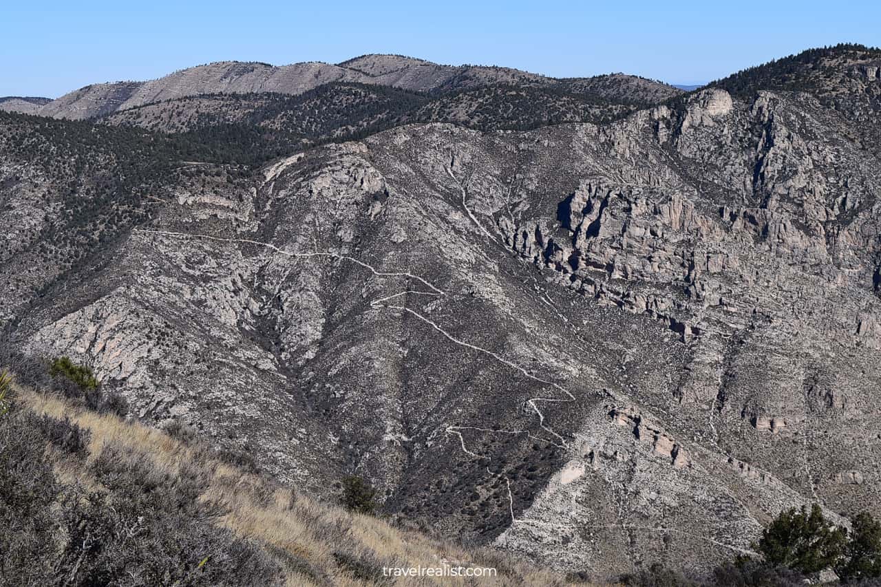 Strenuous trails in Guadalupe Mountains National Park, Texas, US