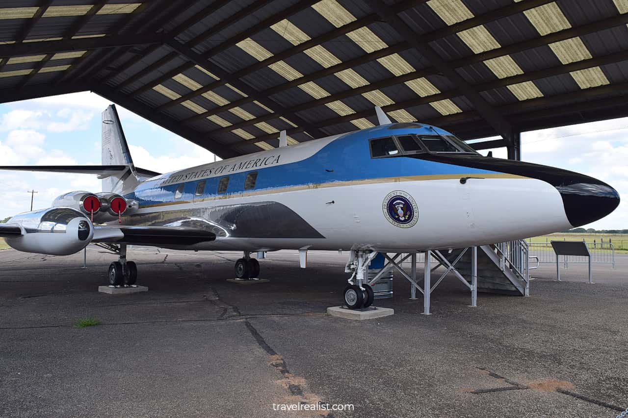 Air Force One on display in Lyndon B. Johnson National Historical Park, Texas, US