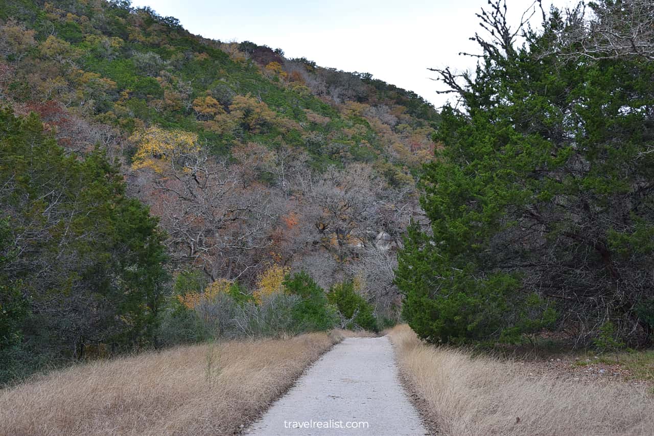 Hiking East-West Trail in Lost Maples State Natural Area, Texas, US