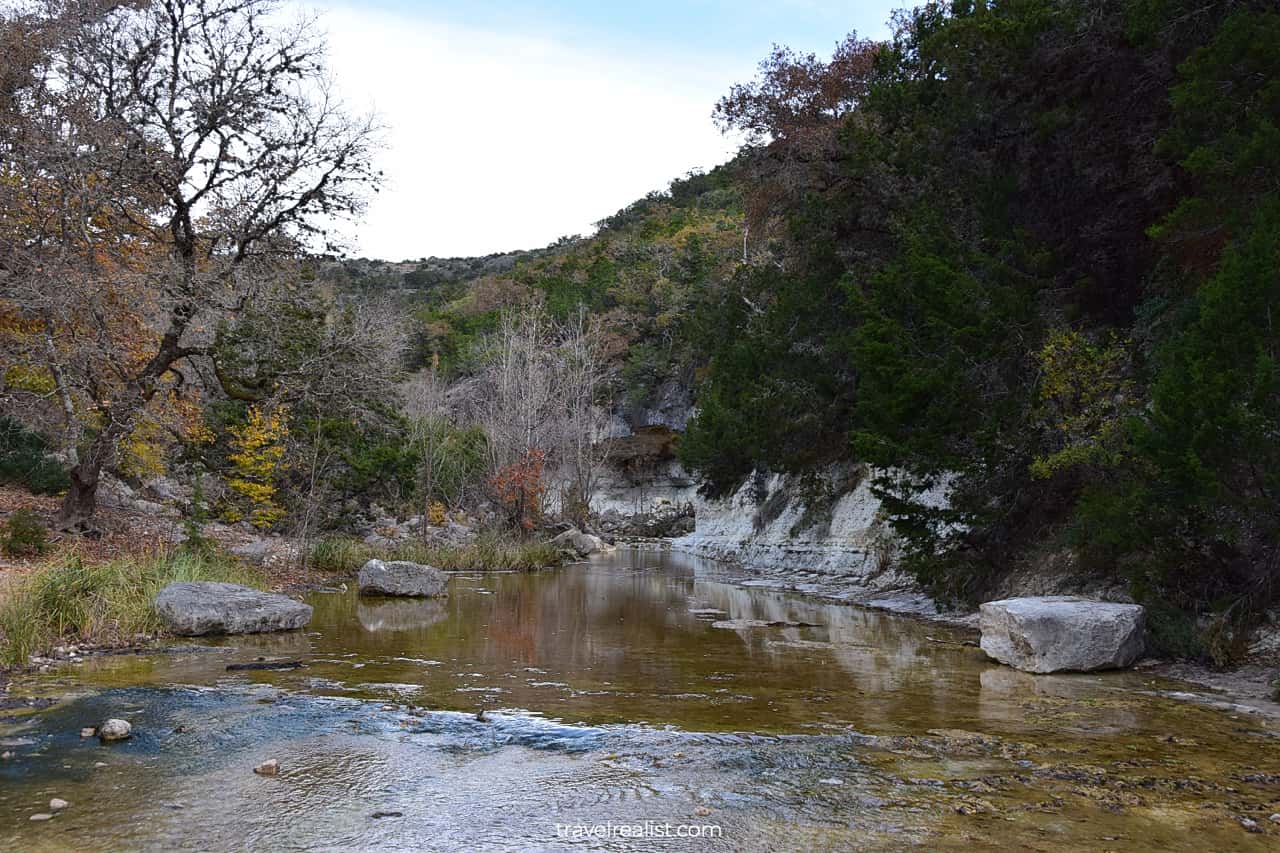 Creek crossing in Lost Maples State Natural Area, Texas, US