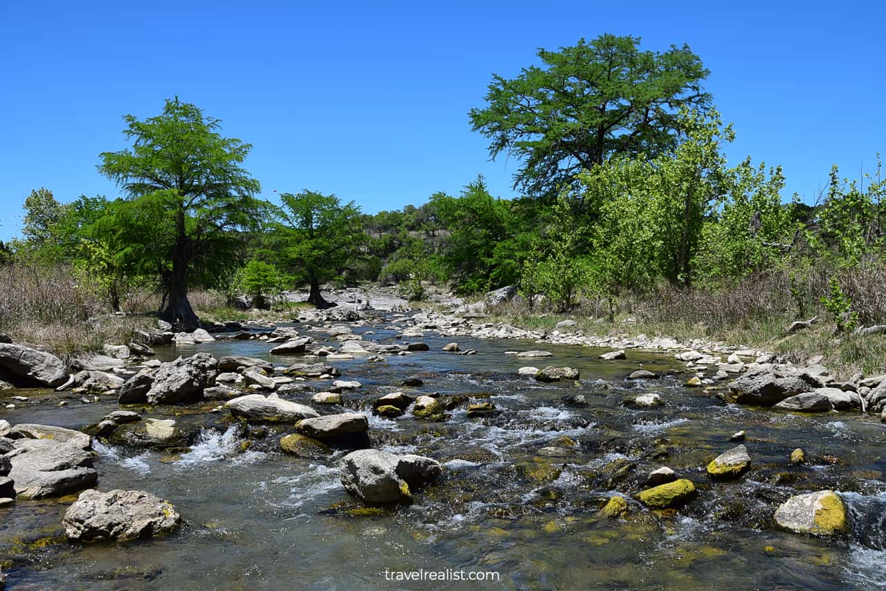 Pedernales River in Pedernales Falls State Park, Texas, US, one of best places to visit in Texas Hill Country