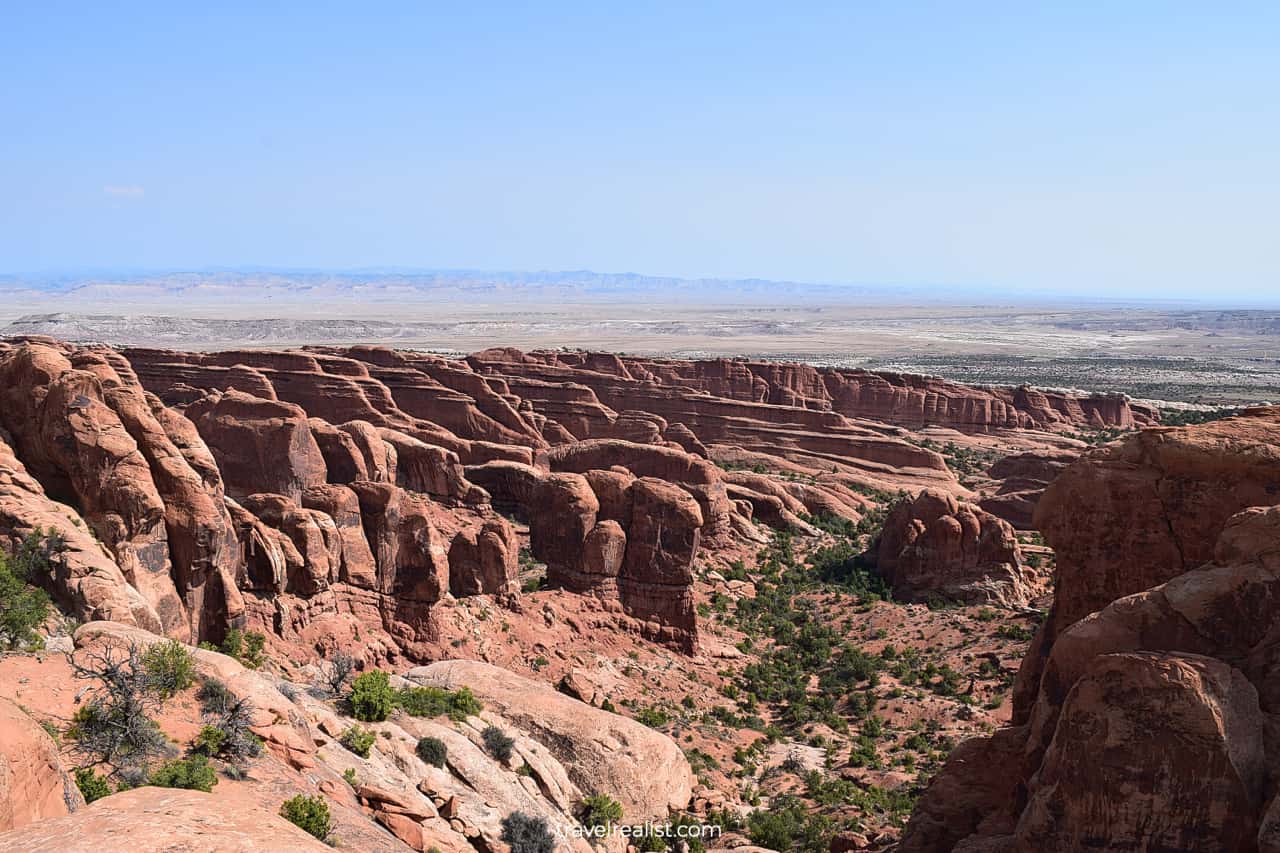 Fin Canyon panorama in Arches National Park, Utah, US