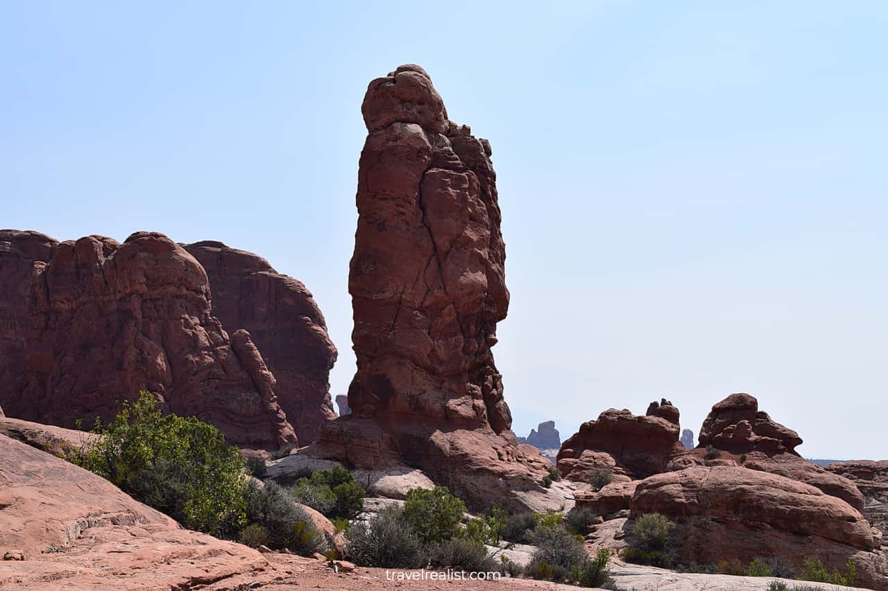 Vivid formations in Garden of Eden in Arches National Park, Utah, US