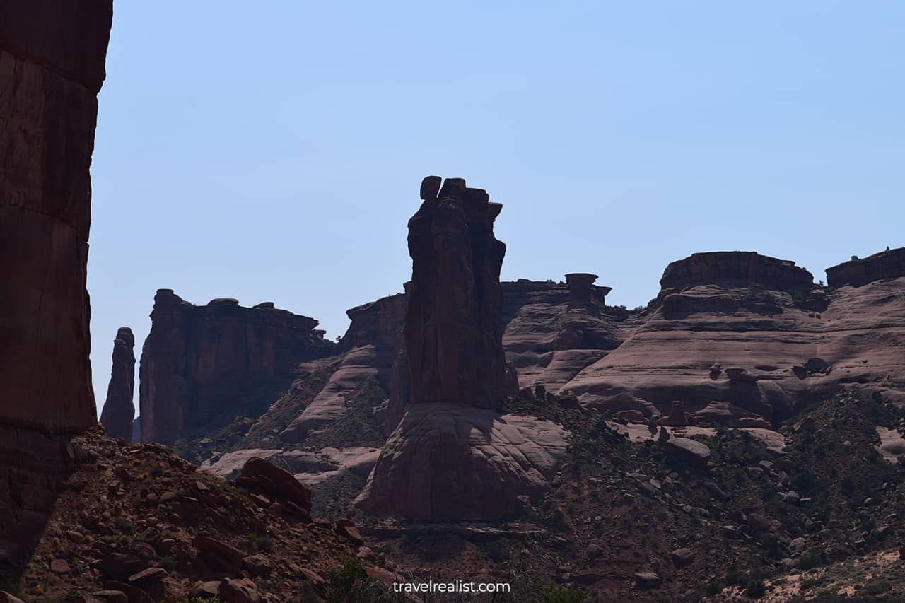 Three Gossips formation in Arches National Park, Utah, US