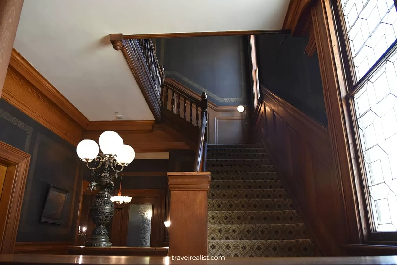 Grand staircase in Haas-Lilienthal House in San Francisco, California, US