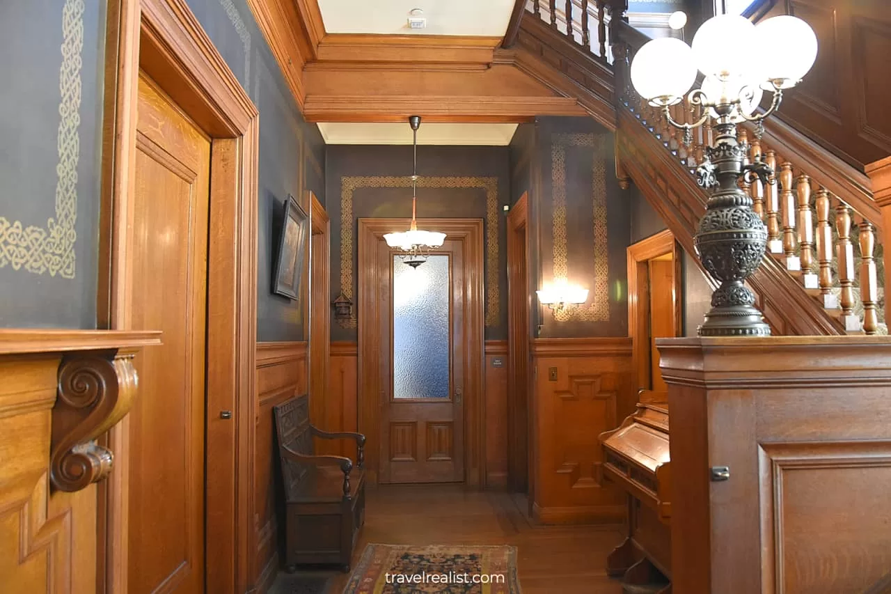 First floor hallway in Haas-Lilienthal House in San Francisco, California, US