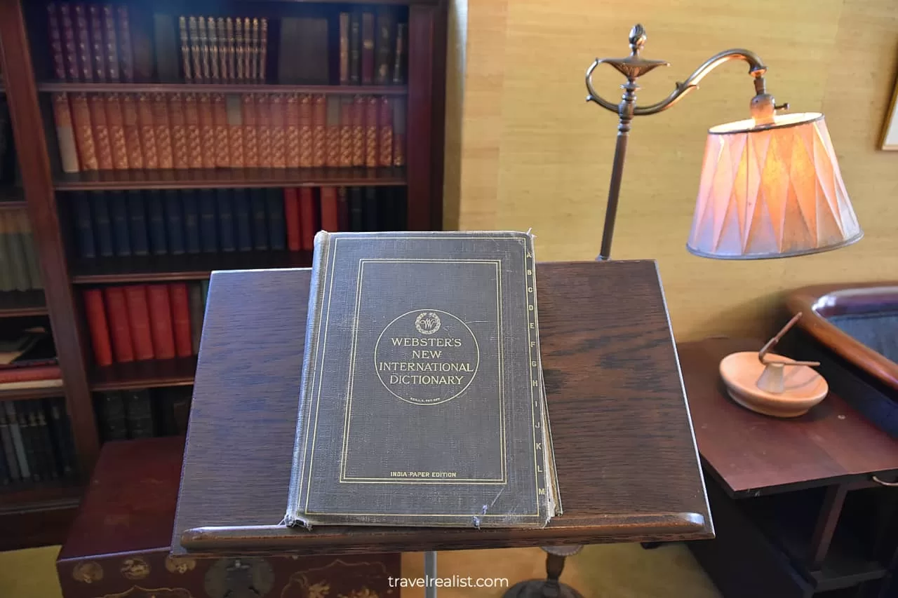 Webster's Dictionary in Haas-Lilienthal House in San Francisco, California, US; true approach to fast casual travel value