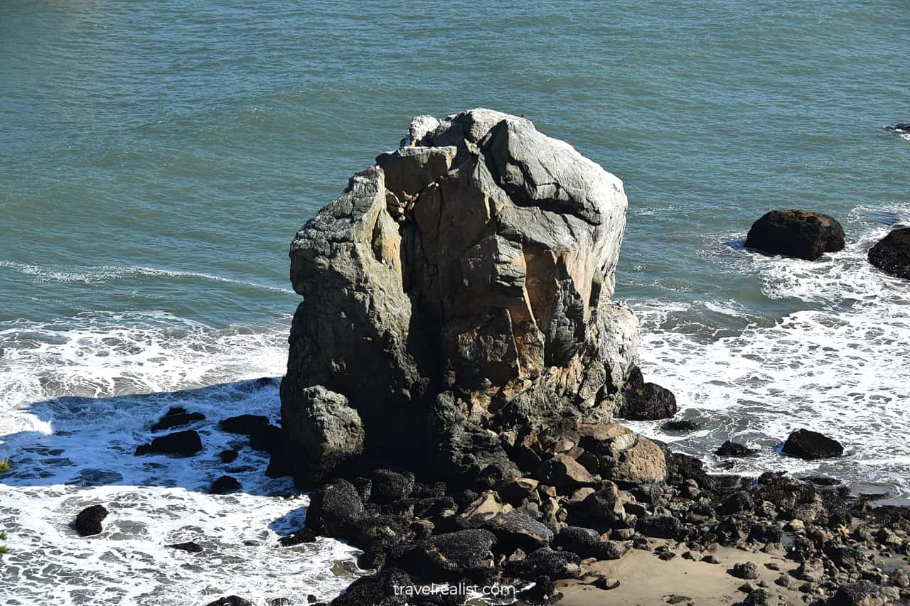 Rocks at Seal Rocks Beach at the Lands End Lookout in San Francisco, California, US