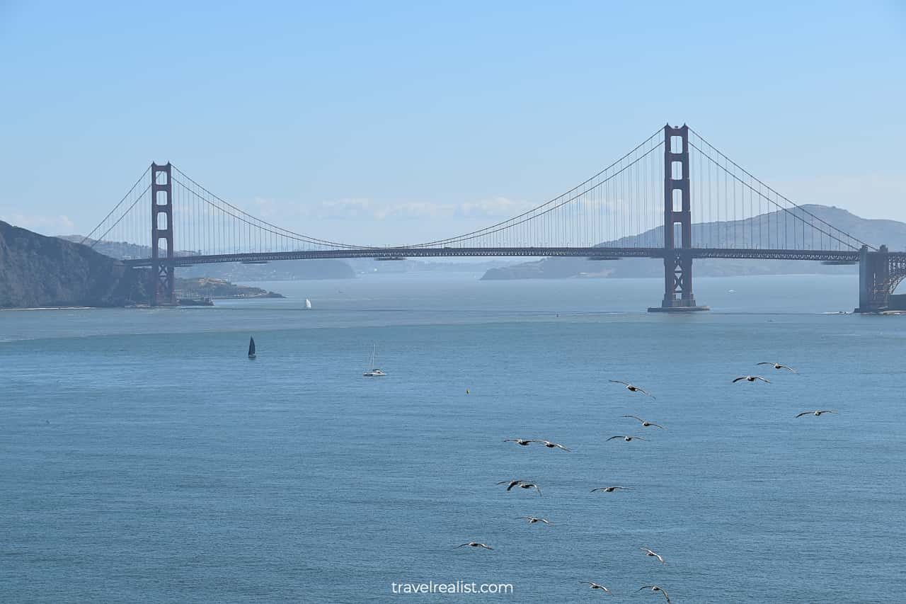 The Golden Gate Bridge from the Land's End in San Francisco, California, US, top sight on Bay Area itinerary