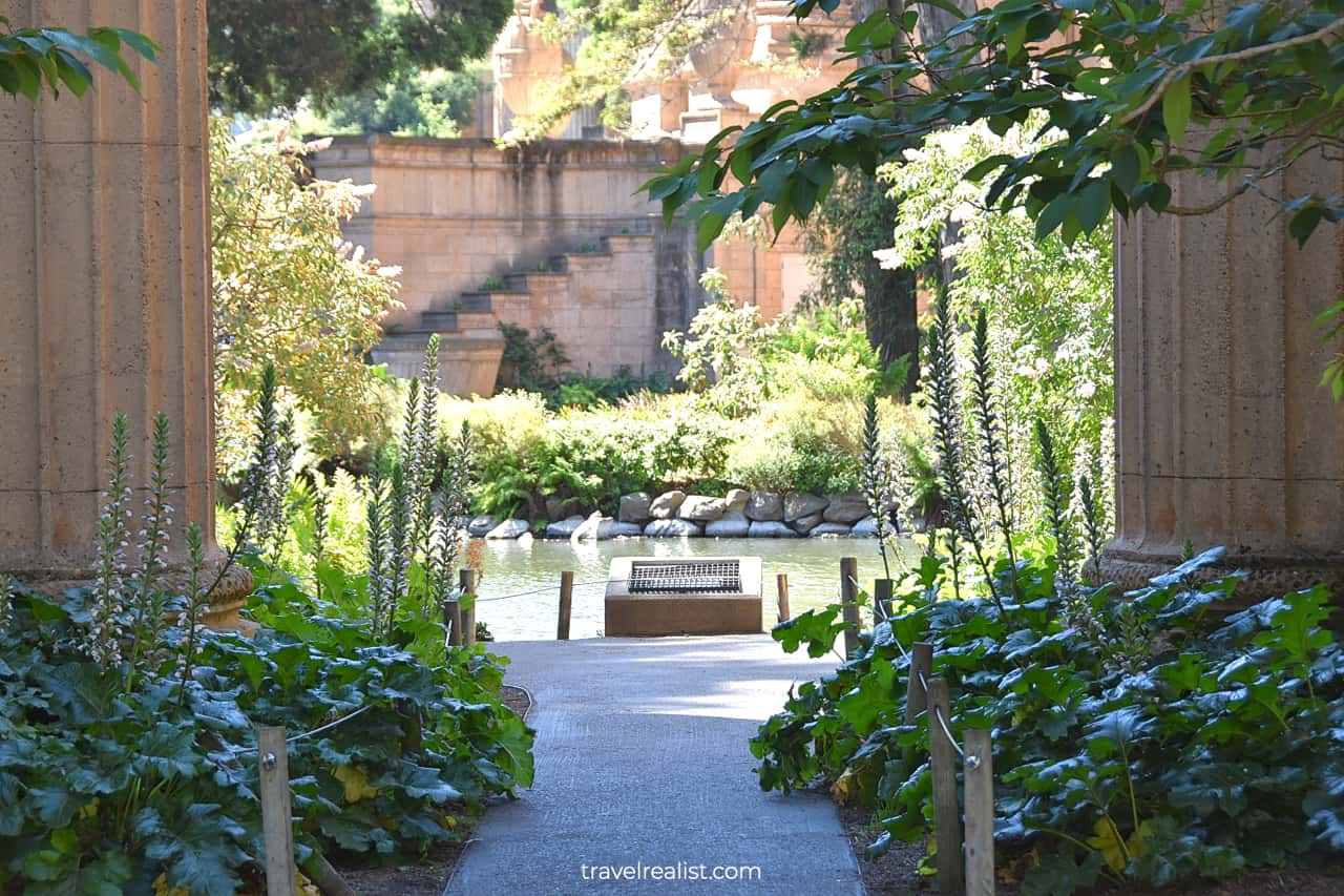 Palace of Fine Arts grounds in San Francisco, California, US