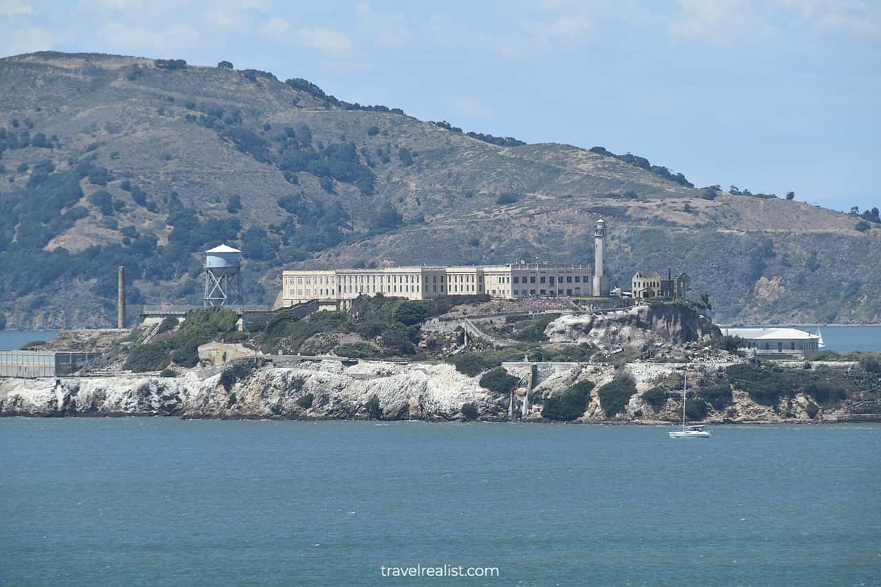 Alcatraz Island views from Hyde Street in San Francisco, California, US