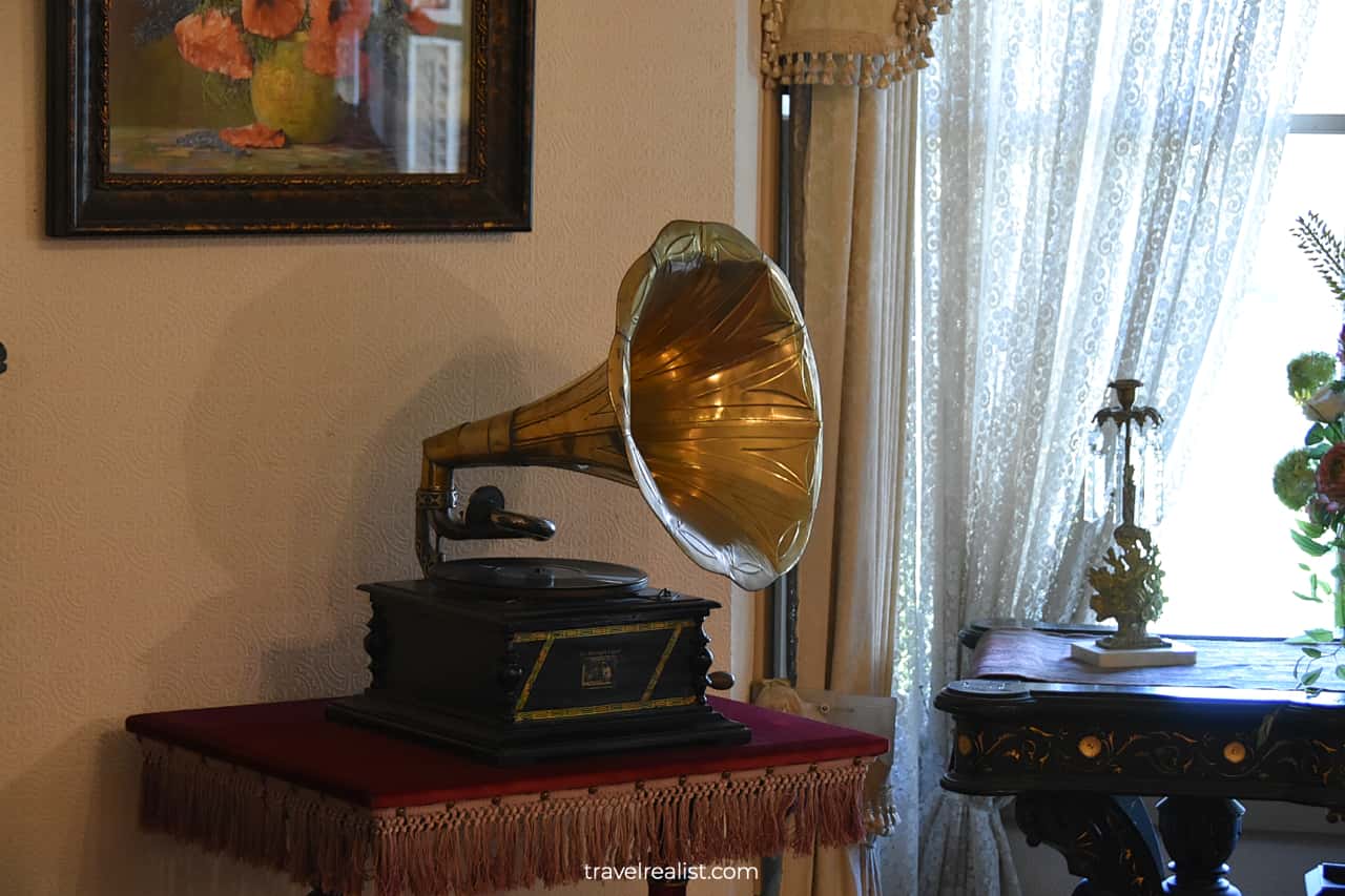 Phonograph in Winchester Mystery House in San Jose, California, US